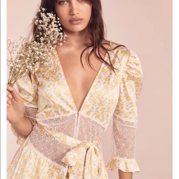 EUC For Love and Lemons Daffodil Lace Dress XL - Picture 1 of 9